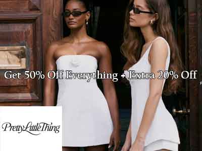 PrettyLittle Thing 50% Off Everything + Extra 20% Off for New Customers